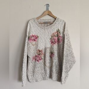 Seperate Issue Vintage Knit Sweater with Appliqué – Women's Size 22